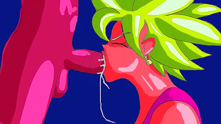 Kefla Devours Gokus Cock with Fiery Blowjob Messy Cum Finish