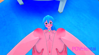 Aquas Virgin Pleasure: Busty Mage Tempted in Horny KonoSuba Adventure