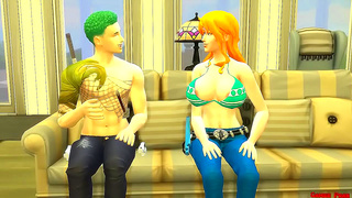 Zoro Dominates Nami in Wild One Piece Hentai Anal Encounter