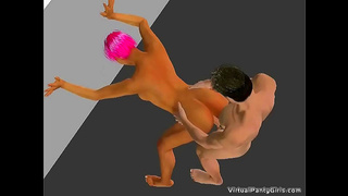 Voluptuous Hentai Babe Devours Hard Cock in Hot VR Blowjob Action