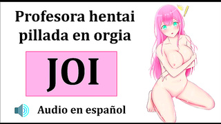 Mafuyu-Sensei Leads Steamy Hentai Threesome JOI Session With Eager Students