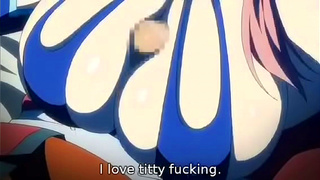 Busty Hentai Babe Gasps as Thick Cocks Pump Between Jiggling Melons
