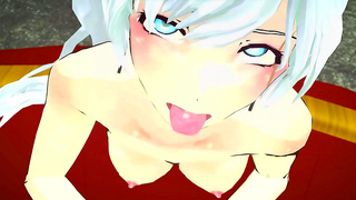Weiss Surrenders to Brains Brawn in Hot 3D Hentai Classroom Fuck