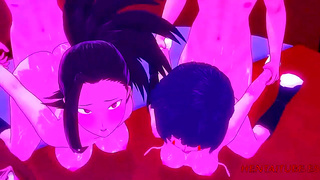 Ochako and Momo Ignite Forbidden Desires in Steamy My Hero Orgy Fantasy