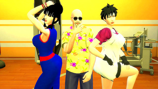 Roshi Trains Chi-Chi Videl in Sensual Anal Pleasures – Dragon Ball Heat
