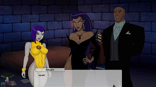 Blonde Raven Cosplayer Tempts Titans with Forbidden Desires in Steamy Encounter