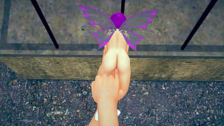 Tiny Fairy Seduced by Hulking Monster in Fiery 3D Fantasy Encounter