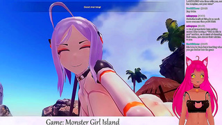 Busty Neko Tempts Wild Beastgirls in Sultry VTuber Game Night Fantasy