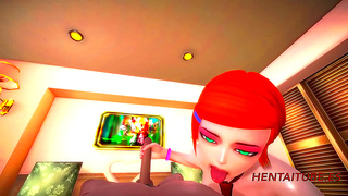 Gwen Takes Control in Steamy 3D Hentai Blowjob Creampie Fun