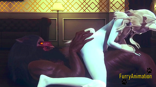 Frostbitten Desires: Demon Wolf Claims Arctic Fox in Hot Furry Tryst