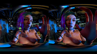Judy Alvarez Ignites Virtual Desire in a Neon-Drenched Cyberpunk Tryst