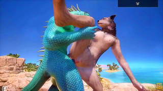 Fox Babe Tames Horny Lizard Man in Steamy Jungle Fuck Fest
