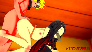 Naruto Dominates Nezuko in Hot Crossover Hentai Action