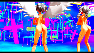 Cute MMD Babe Takes Massive Load in Steamy Futanari Action