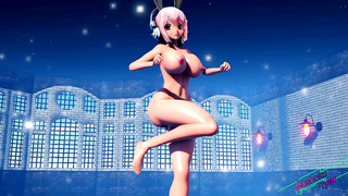 Super Sonico Seduces With Lush Curves in Steamy 4K Dance Fantasy