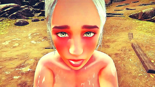Heros Fiery Romance with Daenerys Ignites Passion Amidst Anime Battle Chaos