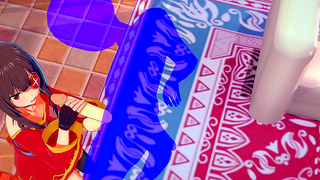 Megumin Treats the Hero to a Sensual Blowjob Ending in Steamy Cream Pie