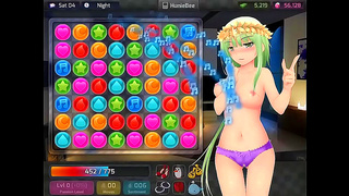 Blonde Babe Seduced by Curvy Beasts in Steamy HuniePop Encounter