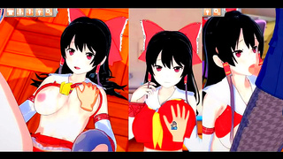 Reimu Finds Ecstasy Taking Rough Pleasure in Hot Koikatsu Scene