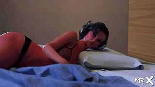 Luscious Hentai Vixen Tempts with Her Tongue Then Takes It All Deep