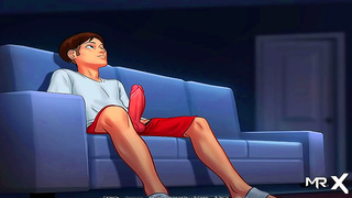 MILF indulges in steamy solo fantasies in lush Summertime Saga escape