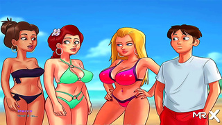 Voluptuous Hentai Beauty Tempts Lover in Hot Summer Tryst Under the Sun
