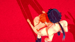 Tartaglia Claims Zhongli in Hot Genshin Yaoi Action Ending With creampie