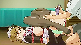 Maid Bound Pleasured with Vibrating Banana in Steamy Hentai Encounter