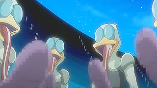 Blonde Babe Pleasured by Hung Alien Ducks in Wild Hentai Threesome