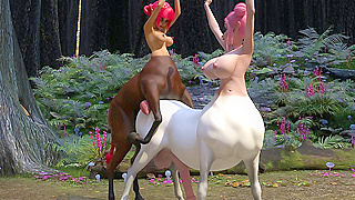 Futa Centaurs Entwine in Hot Forest Mating Ritual Under Moonlight