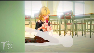 Luscious Anime Goddess Filled Blooming from Giant Cocks Seed