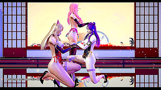 KDA Members Heat Up Stage with Sensual Striptease Tempting Moves