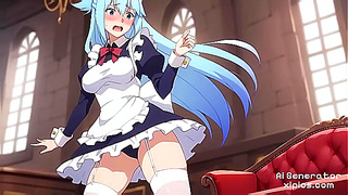 Kazumas Steamy Night with Aqua in Wild KonoSuba Fantasy Escape