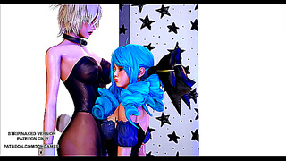 Gwen Dominates Steamy League Rumble with Hyuna in Wild MMD Showdown