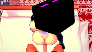 Minecraft Teen Tempts Horny Enderman Lover in Wild Forbidden Encounter