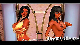 Steamy 3D Lesbians Lost in Passionate Cartoon Embrace