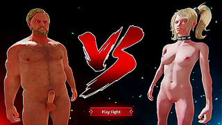 Ethan and Bree Collide in Hot Nude Fighting Action in 3D
