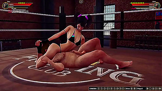 Ethan Clashes With Desa in Skin-Tight Battle Action from Naked Fighter 3D