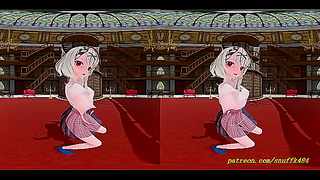 MMD VR Fantasia: Busty Idols Sensual Hologram Dance Unfolds in 3D