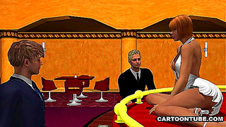 Double Trouble: Strippers Gangbanged on Stage in Hot Animated Encounter