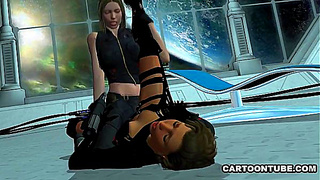 Foxy Lesbians Ignite Passion With Sensual Scissoring in 3D Animation