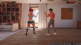 Polly Battles Nude Gigi in Sensual 3D Fight Scene Full of Tension