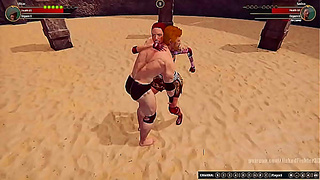 Seductive Clash: Words Meet Naked Warriors in Steamy 3D Hentai Duel