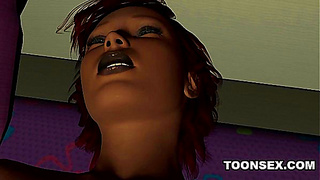 Fiery Redhead Seduces Solo Fantasy in Sultry Animated Bedroom Scene