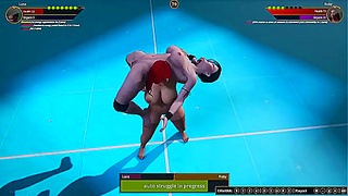 Luna Faces Off Against Ruby in a Sensual Nude Combat Clash
