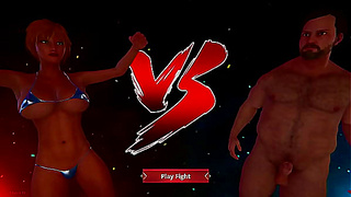 Ethan Dany Clash in Steamy Nude Fight Sequence – Bare Skin Battle 3D