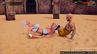 Broadzilla Dominates Aaron Bare in Steamy Naked Fighter 3D Clash