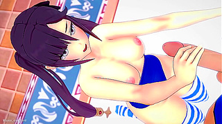 Mona Enjoys Seductive Solo Play in Steamy Genshin Swimsuit Fantasy