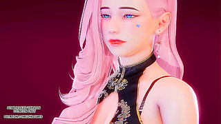 Hyolyns Sensual Solo Ignites Fiery Encounter with Virtual Vixen Seraphine – MMD Heat