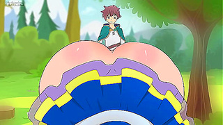 Aqua Teases Kazuma With a Spicy Mini-Skirt in Naughty Konosuba Fun